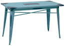 Tavolo Rettangolare in Ferro Bristol Azzurro Antico