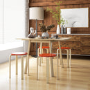 Set 4 Sgabelli Impilabili Rotondi in Legno 40x54 cm Rosso e Legno 