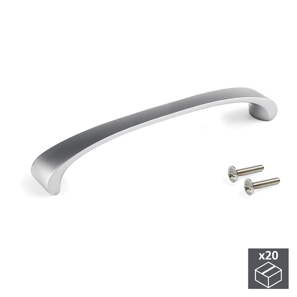 Emuca Möbelgriffe Achsabstand 160 mm Zamak Satin Nickel 20 Stück sconto