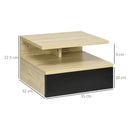Set di 2 Comodini Sospesi Moderni con Cassetto e Mensola Superiore 35x32x22,5 cm  Rovere e Nero