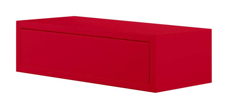 Mensola da Parete 1 Cassetto 45x13,4x20 cm in Fibra di Legno Lego Rosso
