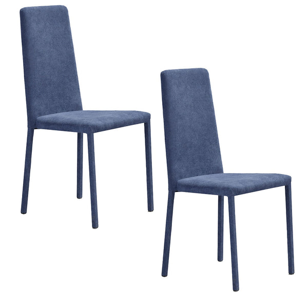 prezzo Set 2 sedie Imbottite 45x52x91 cm In Tessuto Savoy Betty Plus Avio
