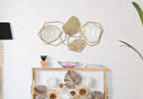 Specchio Stone 91x4x52 cm in Ferro e MDF e Specchio Oro      