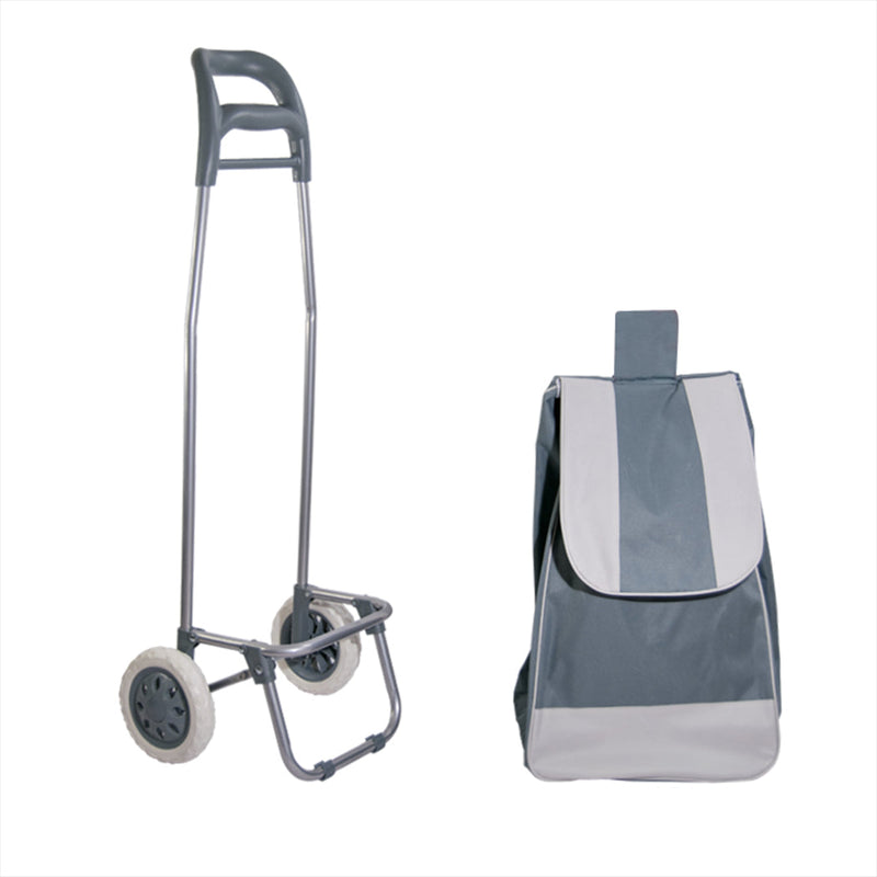 Carrello Trolley per la Spesa con Ruote in poliestere Grigio