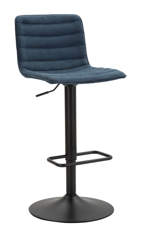 Sgabello Bar High Navy 43x49,5x85,5 cm in Ferro e Compensato e Spugna e Poliestere Nero e Blu acquista