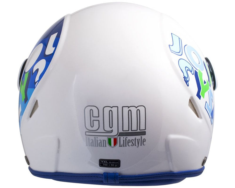 Casco Demi-Jet per Bambini Visiera Sagomata CGM Sport 205G Azzurro