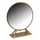 Specchio da tavolo in metallo oro tondo cm 40x13,5xh48