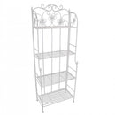 Portapiante Floriance 4 Piani Bianco Antico 60x31x60x158 h cm in Acciaio Bianco