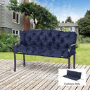 Cuscino per Dondolo da Giardino in Stile Capitonné 150x98x8 cm in Cotone e Poliestere Blu Scuro      