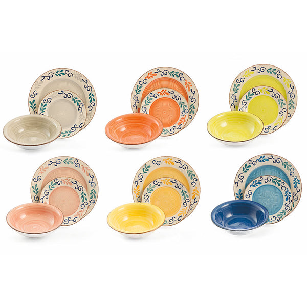 sconto Villa d'Este Nantes Tafelservice aus Steinzeug 18-teilig