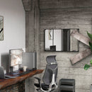 Specchio da Parete in Stile Industriale con 4 Ganci 109x2x69 cm in Vetro Multistrato Metallo e MDF Nero