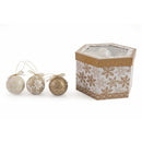 Set 14 Palle di Natale Ø8 cm in Polyfoam con Box Bianco e Oro