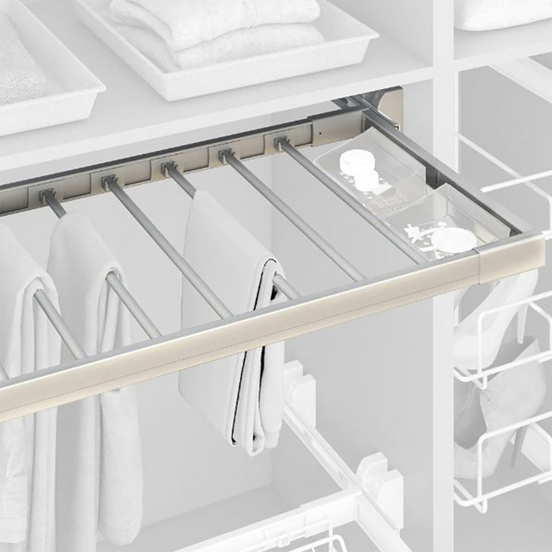 Porta Pantaloni Estraibile per Armadio 90 cm in Alluminio e Acciaio Emuca Anodizzato opaco