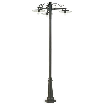Lampada Palo Tre Luci per Giardino Colore Grigio per Esterno Linea Antique Livos