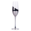 Set 6 Bicchieri da Champagne Chic Flûte in Vetro VdE Tivoli 1996 Trasparente e Silver