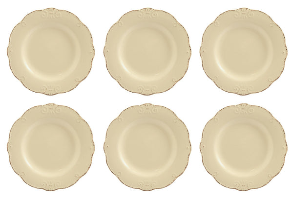 Set 6 Speiseteller aus Steingut Ø27,7x3 cm Villa d'Este Home Tivoli Duchess Cream acquista