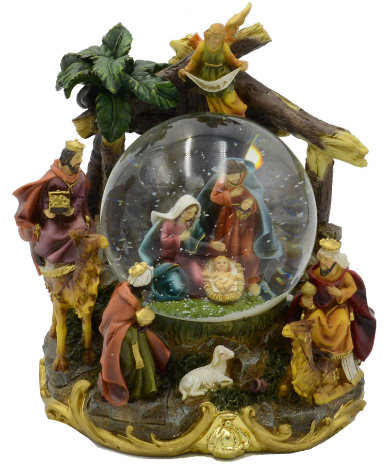 Presepe con Palla di Vetro Neve e Musica H23 cm