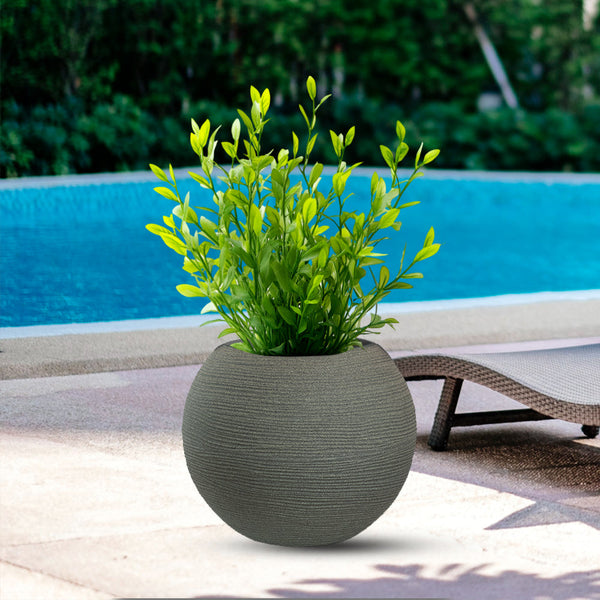 Vaso da Esterno Interno Design a Sfera Ø40x33 cm Botticelli in Resina Verde prezzo