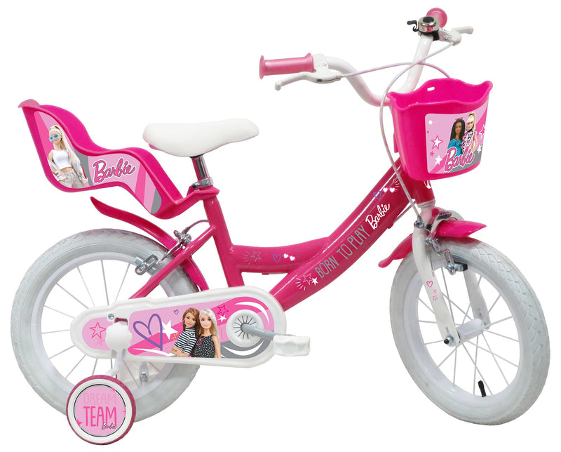 Bicicletta per Bambina 14" 2 Freni  Barbie Rosa