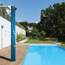 Doccia Solare da Esterno Giardino 30L Miscelatore e Lavapiedi Arkema Spring S Fascia Inox Cherry