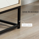 Credenza Base Rialzata 3 Cassetti 3 Ripiani 100x40x79,5 cm in MDF Truciolato e Acciaio