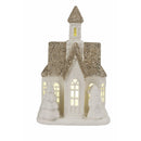 Casetta porta Candela Tealight 11x6,8x17 cm in Stoneware con Led