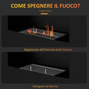 Camino a Bioetanolo da Incasso Capacità 0,9L 66x16x52 cm Nero  