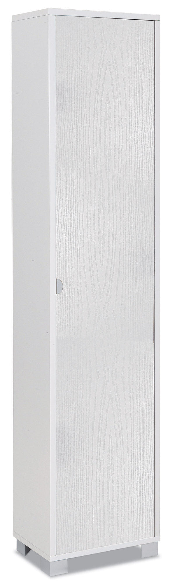 Kleiderschrank 1 Tür 43x190x29 cm weiß geflammt sconto