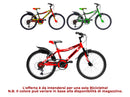 Bicicletta MTB Ragazzo 20” 18 Velocità Race Rosso o Nero/Verde o Nero/Giallo