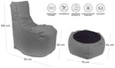 Poltrona Pouf e Tavolino in Acrilico Pomodone Grigio Chiaro