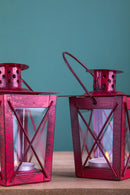 Set 6 Lanterne Quadrata in Metallo H 115 cm