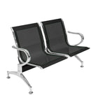 Panca per Sala d'Attesa 2 Posti in Acciaio Nero