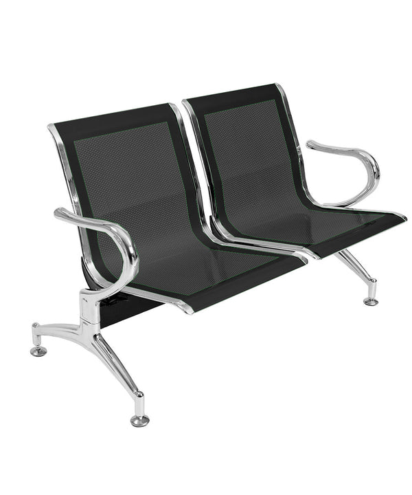 Wartezimmerbank 2 Sitze aus schwarzem Stahl prezzo