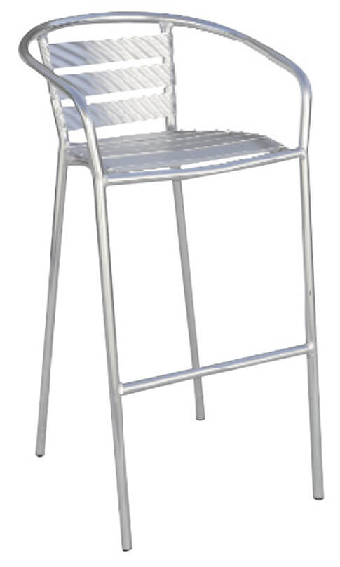 online Vorghini Barhocker aus silberfarbenem Aluminium