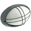 Lampada Plafoniera Ovale Piccola con Gabbia Colore Grigio per Esterno Linea Garden Livos