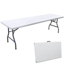 Tavolo Catering Rettangolare Pieghevole 240x70x74 cm in Resina Bianco