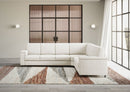 Divano Angolare 6 Posti 286x226x85 cm Marrak in Tessuto Latte