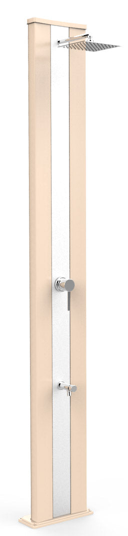 Doccia Solare da Giardino 40L Miscelatore e Lavapiedi Arkema Dada S Fascia Inox Sabbia online