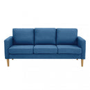 Divano 3 Posti Ramsey 180x73x82 h cm in Tessuto Blu