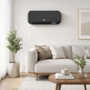 Stufa Elettrica a Basso Consumo da Parete 2000W con Telecomando Temperatura Regolabile e Timer 12 Ore Nero      