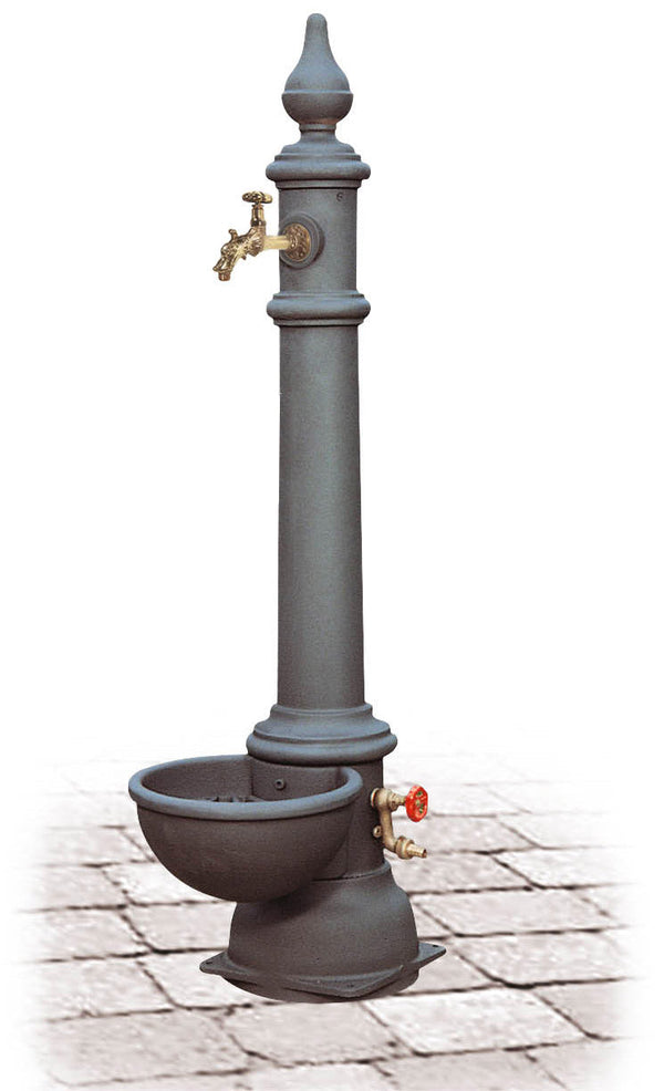 Morelli Monachella Gartenbrunnen aus Gusseisen mit Wasserhahn und Hydrant sconto