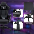 Sedia da Gaming 65x68x120-128 cm Reclinabile a 125° Poggiapiedi Retrattile Nero  