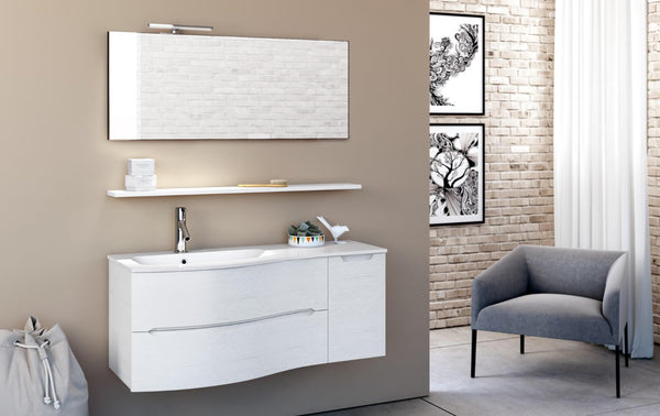 acquista Badezimmer-Hängeschrank 121,5cm TFT Swing Weiß Chrom S