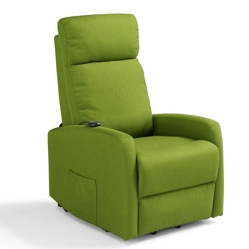 Poltrona Alzapersona Elettrica 2 Motori 67x75x110 cm in Tessuto Seattle Verde Adrenalina
