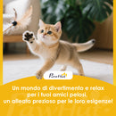 Albero Tiragraffi per Gatti 48x48x192 cm con Amache e Casette in Sisal e Peluche Grigio e Crema      