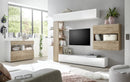 Parete Attrezzata Mobili Soggiorno Mobile TV Libreria 2 Pensili TFT Akira 1 Bianco e Rovere