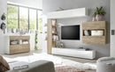 Credenza Mobile Soggiorno 1 Anta 2 Vani 111x42x82 cm TFT Akira Bianco e Naturale