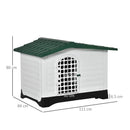 Cuccia per Cani Taglia Piccola 111x84x80 cm in Plastica Bianca e Verde