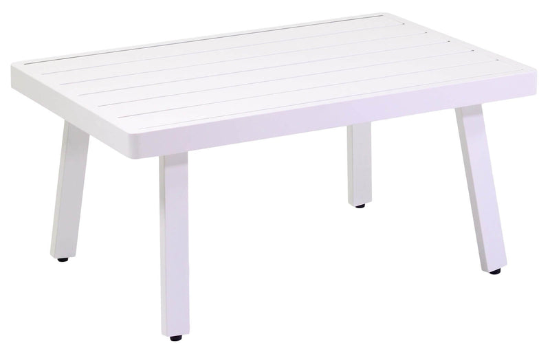 Set Salotto da Giardino Divano Angolare e Tavolino in Alluminio Boston Bianco