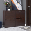 Scarpiera Salvaspazio con 4 Cassetti da 24 Paia 120x24x81 cm in Legno Marrone 